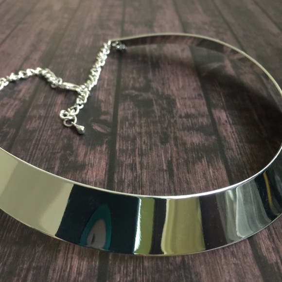 Silvertone modern industrial choker necklace - Picture 1 of 4